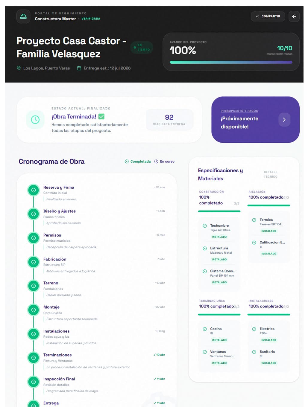 Portal Móvil de Seguimiento de Obra